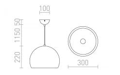 Kök & Matplats-Rendl Aston Taklampa Koppar 30cm E27