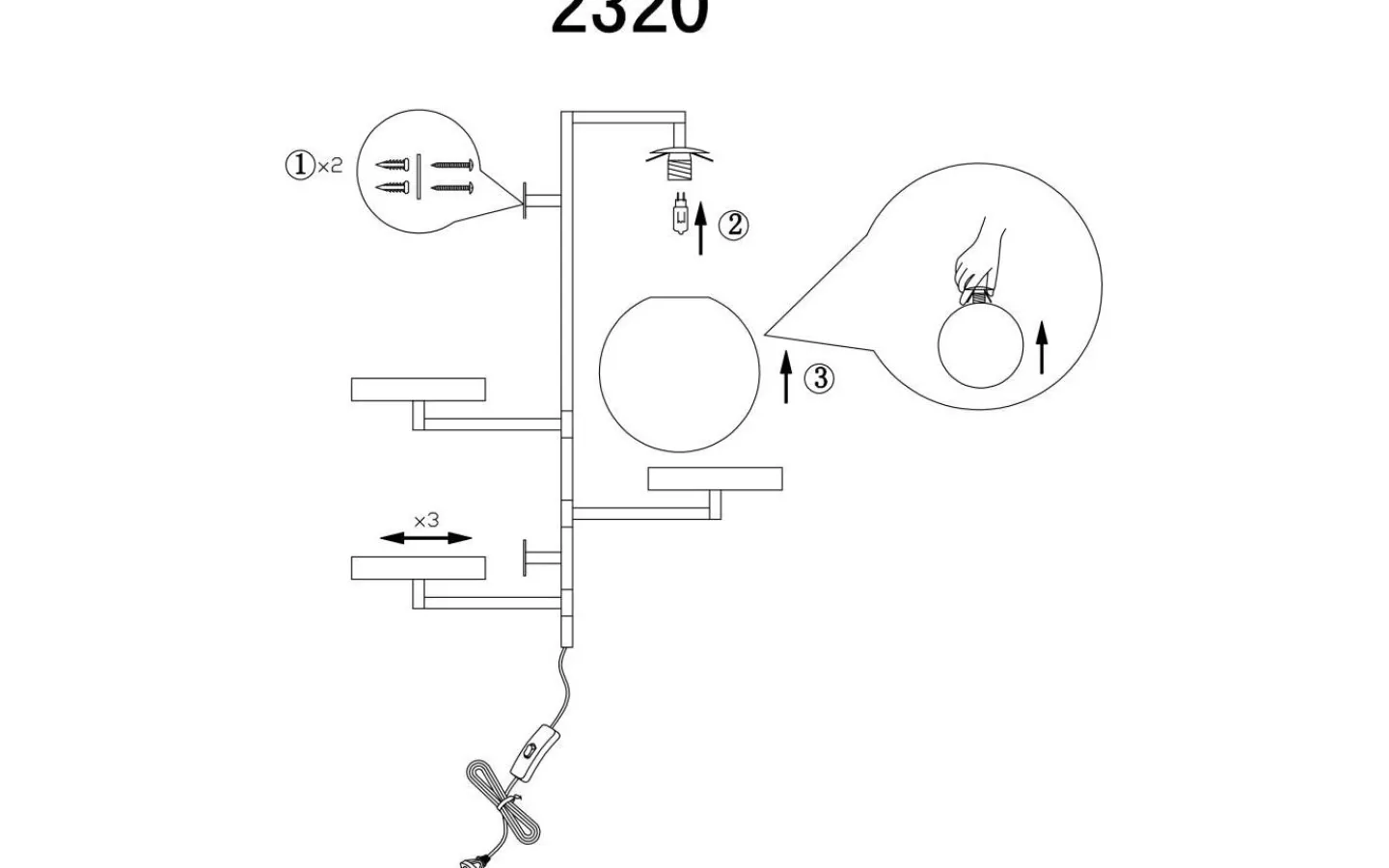 Vardagsrum|Lampetter-Globen Lighting Astoria Vägglampa 62cm G9 Vit