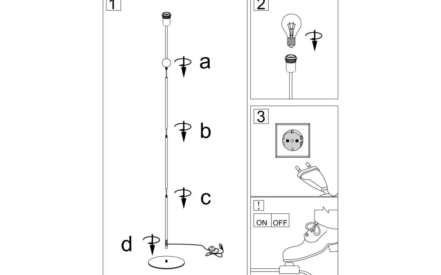 Golvfötter < Globen Lighting Astrid Golvfot 130cm Svart
