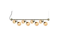 Avlånga Taklampor-Halo Design Atom Taklampa 123cm Antik Mässing/Amber