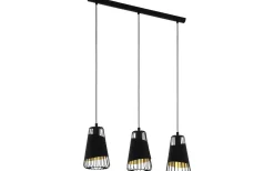 Avlånga Taklampor-Eglo Austell Taklampa 77cm 3L Svart/Guld