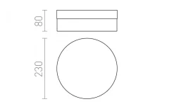 Badrumslampor Tak|Plafonder < Rendl AWe Plafond 23cm Matt Nickel 14W LED 3000K IP44