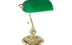 Skrivbordslampor < Eglo Banker Skrivbordslampa 39cm Mässing/Grön