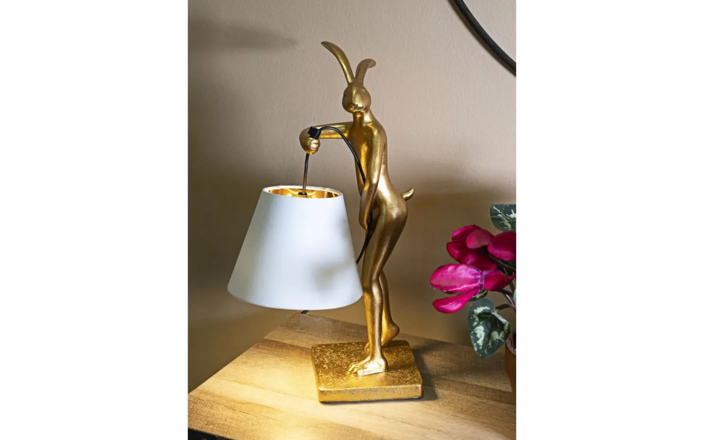 Bordslampor-Mauro Ferretti Barca Bordslampa Kanin 47cm Guld