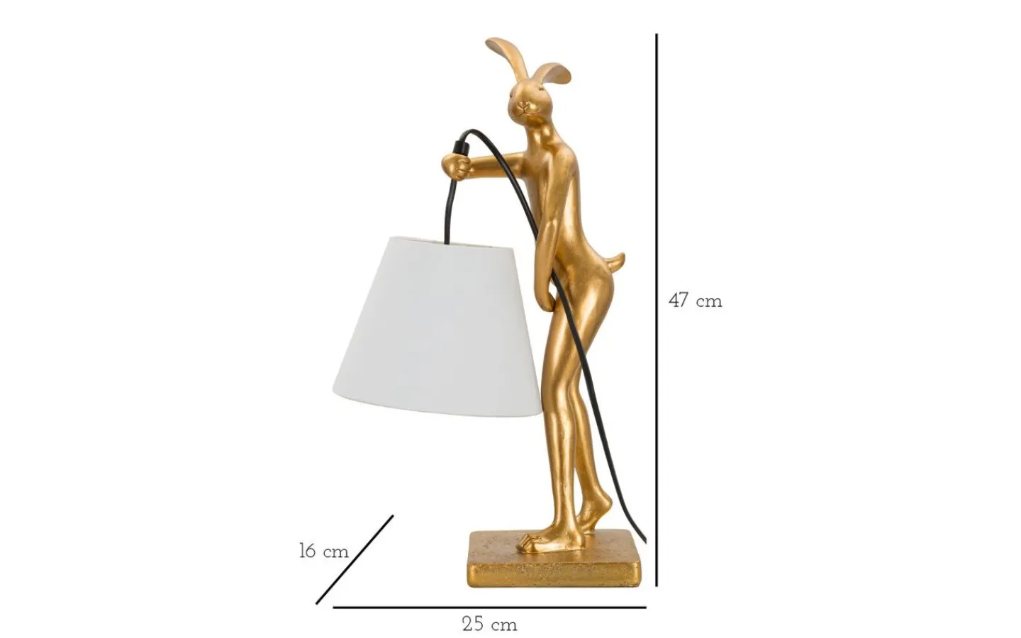 Bordslampor-Mauro Ferretti Barca Bordslampa Kanin 47cm Guld