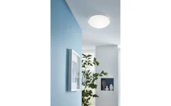 Plafonder-Eglo Bari Plafond 27,5cm Sensor Vit IP44