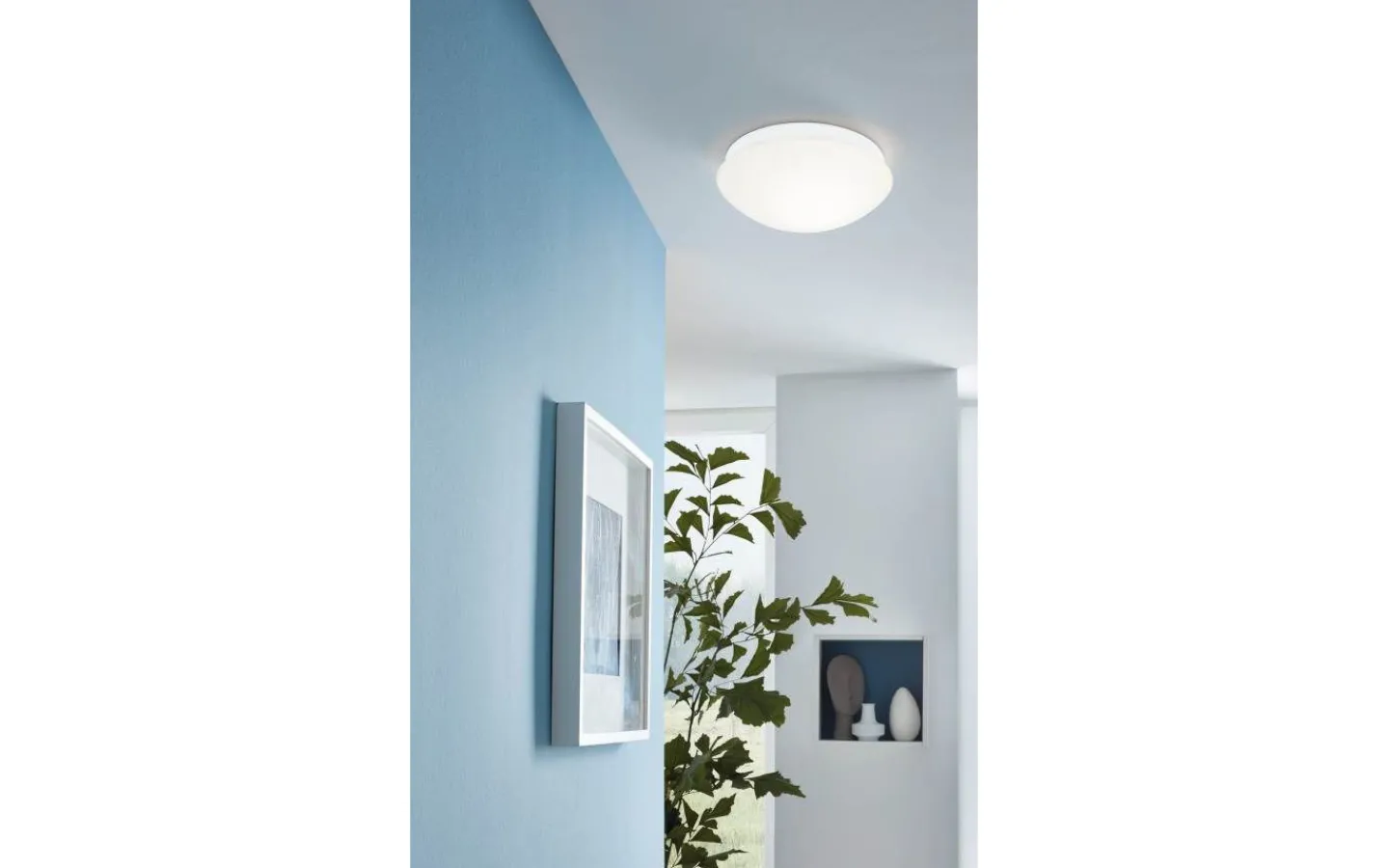 Plafonder-Eglo Bari Plafond 27,5cm Sensor Vit IP44