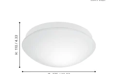 Plafonder-Eglo Bari Plafond 27,5cm Sensor Vit IP44