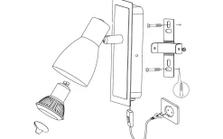 Läslampor-Eglo Barnham Vägglampa LED Svart