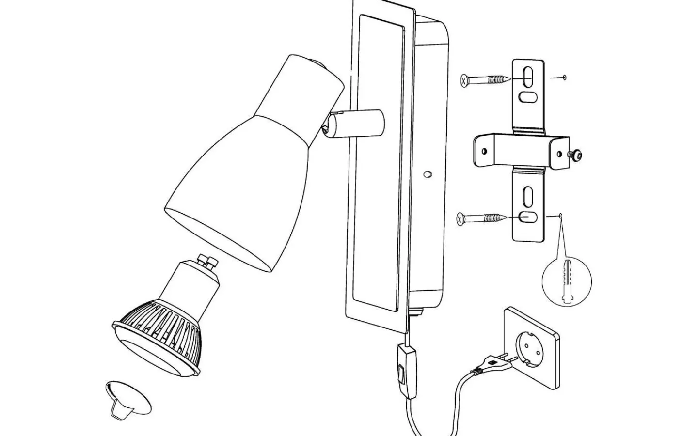 Läslampor-Eglo Barnham Vägglampa LED Svart