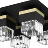 Plafonder < Eglo Barrancas Plafond 38cm Svart/Kristall
