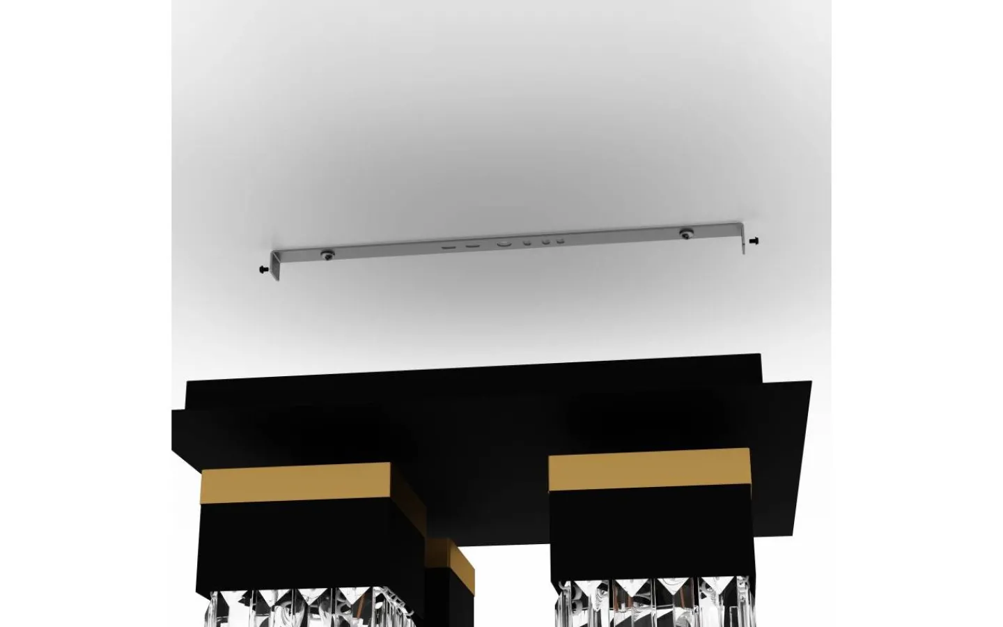 Plafonder < Eglo Barrancas Plafond 38cm Svart/Kristall