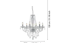 Kristallkronor-Eglo Basilano Kristallkrona 6-Arm 72cm Krom