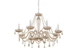 Kristallkronor-Eglo Basilano Kristallkrona 8-Arm 82cm Konjak
