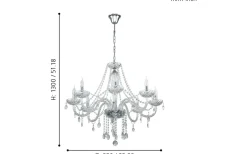 Kristallkronor < Eglo Basilano Kristallkrona 8-Arm 82cm Krom