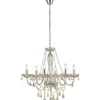Kristallkronor-Eglo Basilano Kristallkrona 6-Arm 72cm Konjak