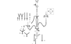 Kristallkronor-Eglo Basilano Kristallkrona 6-Arm 72cm Konjak