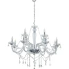 Kristallkronor-Eglo Basilano Kristallkrona 12-Arm 100cm Krom