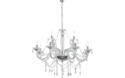 Kristallkronor-Eglo Basilano Kristallkrona 12-Arm 100cm Krom