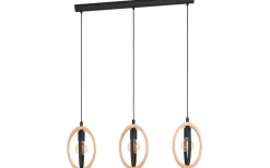 Avlånga Taklampor < Eglo Basildon Taklampa 78cm 3L Trä/Svart