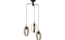 Stora Taklampor Ø50-69 Cm-Eglo Basildon Taklampa 62cm 3L Trä/Svart