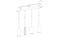 Avlånga Taklampor < Eglo Batista Taklampa 102cm Nickel/Vit