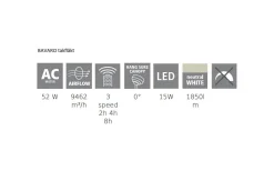 Takfläktar-Eglo Bavaro Takfläkt 112cm Vit Med LED-Lampa
