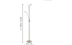 Uplight|Golvläslampor-Eglo Baya Golvlampa 180cm LED 3000K 2,5+20W Brons