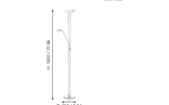 Uplight|Golvläslampor-Eglo Baya Golvlampa 180cm LED 3000K 2,5+20W Krom