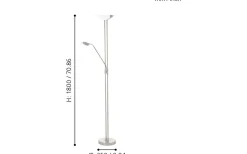 Uplight|Golvläslampor < Eglo Baya Golvlampa 180cm LED 3000K 2,5+20W Matt Nickel