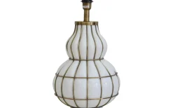 Lampfötter-Hallbergs Beatrice Lampfot 50cm Vit/Mässing