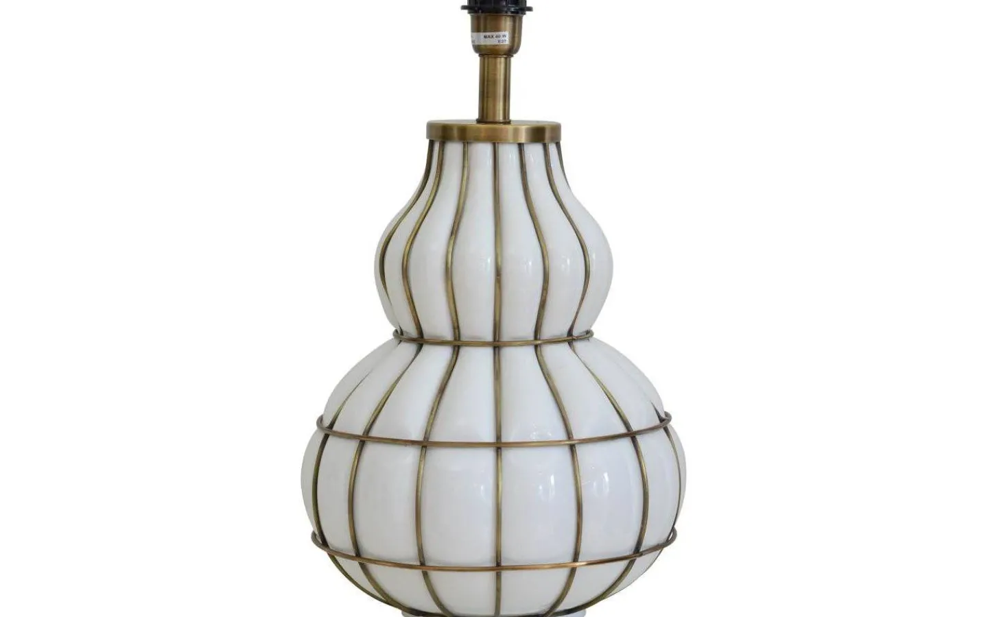 Lampfötter-Hallbergs Beatrice Lampfot 50cm Vit/Mässing
