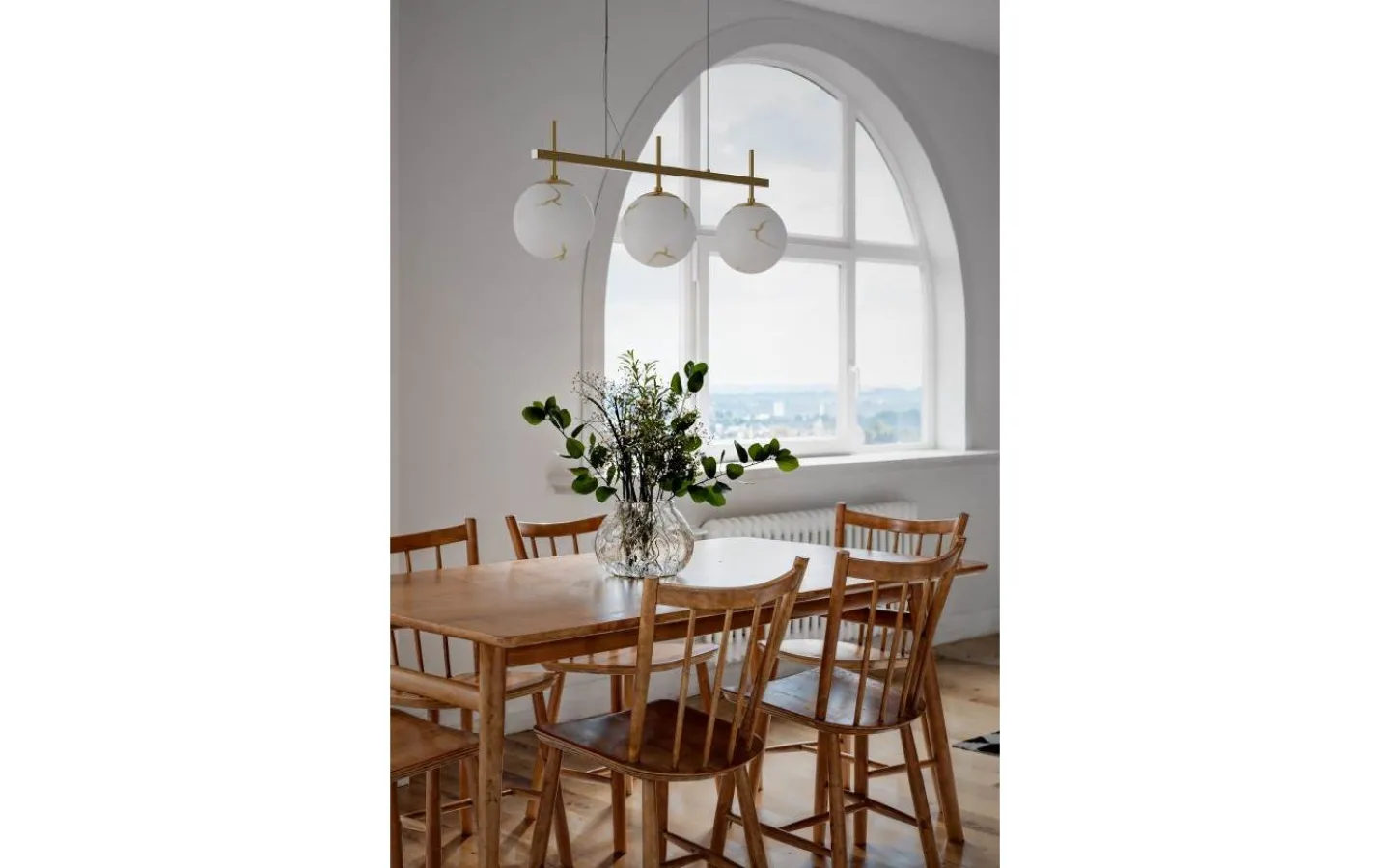 Avlånga Taklampor-By Rydens Bellagio Taklampa 82cm Mässing/Vit
