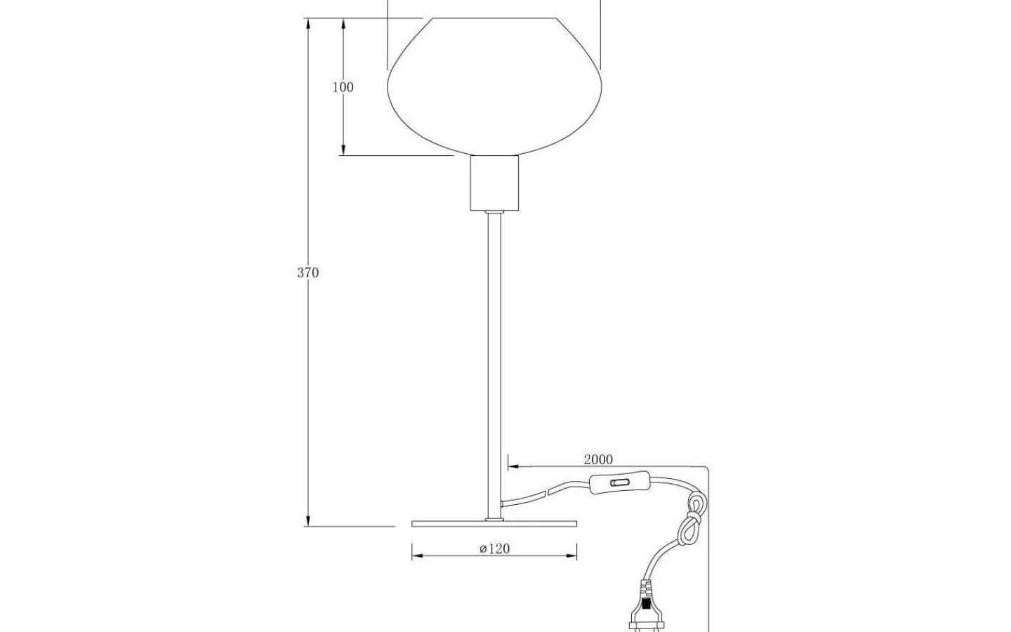 Bordslampor < Aneta Bell Bordslampa 37,5cm Svart/Vit