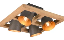 Plafonder < Trio Lighting Bell Plafond 4-delad E14 antik stål