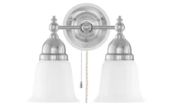 Lampetter < Karlskrona Lampfabrik Bergman - Förnicklad / Brytare / Vitt fäste