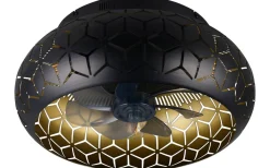 Takfläktar-Reality Bidar Takfläkt 50cm 3xE27 matt svart/guld