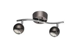 Avlånga Takspotlights|Takspot Med 2 Lampor < Eglo Bimeda Takspotlight 37cm GU10 LED 3000K 2x2,8W Nickel