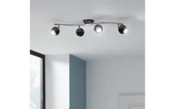 Avlånga Takspotlights|Takspot Med Minst 4 Lampor < Eglo Bimeda Takspotlight 64cm GU10 LED 3000K 4x2,8W Nickel