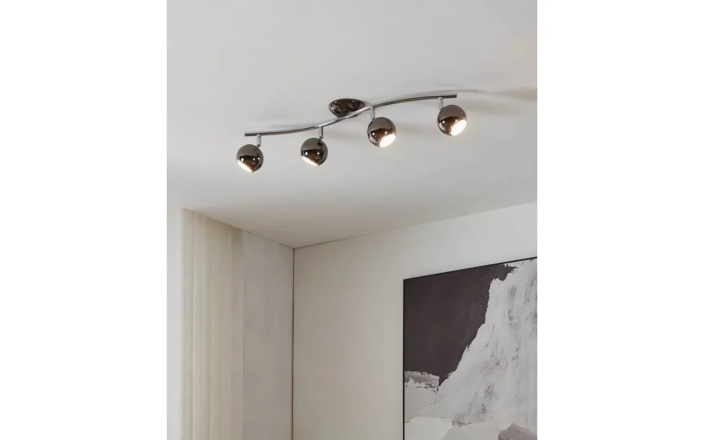 Avlånga Takspotlights|Takspot Med Minst 4 Lampor < Eglo Bimeda Takspotlight 64cm GU10 LED 3000K 4x2,8W Nickel