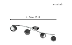 Avlånga Takspotlights|Takspot Med Minst 4 Lampor < Eglo Bimeda Takspotlight 64cm GU10 LED 3000K 4x2,8W Nickel
