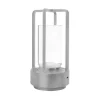 Ljuslyktor|Uppladdningsbara Lampor Inomhus < ArmaturHantverk B178 Laddbar Bordslykta 18cm CCT LED Nickel