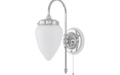 Lampetter < Karlskrona Lampfabrik Blomberg - Förnicklad / Brytare / Vitt fäste