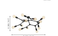 Plafonder-Eglo Bocadella Plafond 92cm Svart