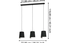 Avlånga Taklampor < Eglo Bolivia Taklampa 88cm Svart