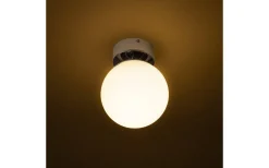 Badrumslampor Tak|Plafonder < Rendl Bolly Plafond 17cm Opal/Krom IP44