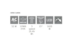 Takfläktar < Eglo Bondi 1 Takfläkt 122cm Vit Med LED-Lampa