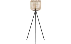 Golvlampor-Eglo Bordesley Golvlampa 139cm Svart/Natur