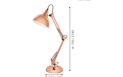 Skrivbordslampor-Eglo Borgillo Skrivbordslampa 71cm Koppar