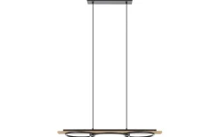 Avlånga Taklampor-Eglo Boyal Taklampa 101cm LED 40W 3000K Svart/Trä